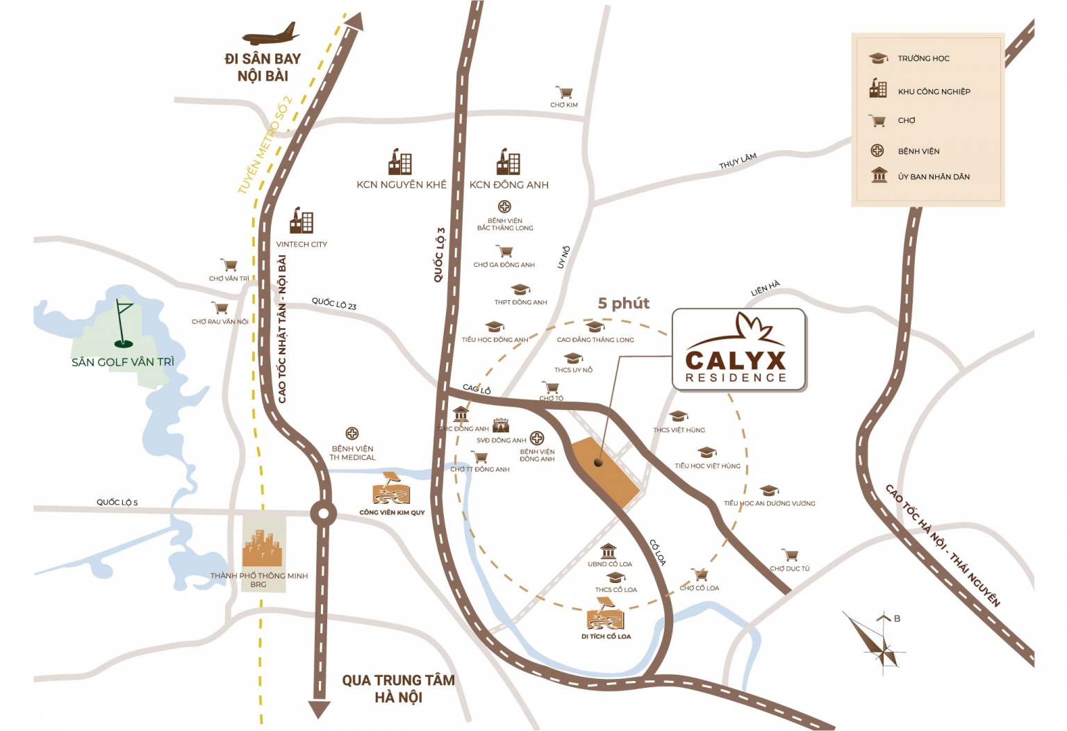 vị trí dự án calyx residence uy nỗ đông anh
