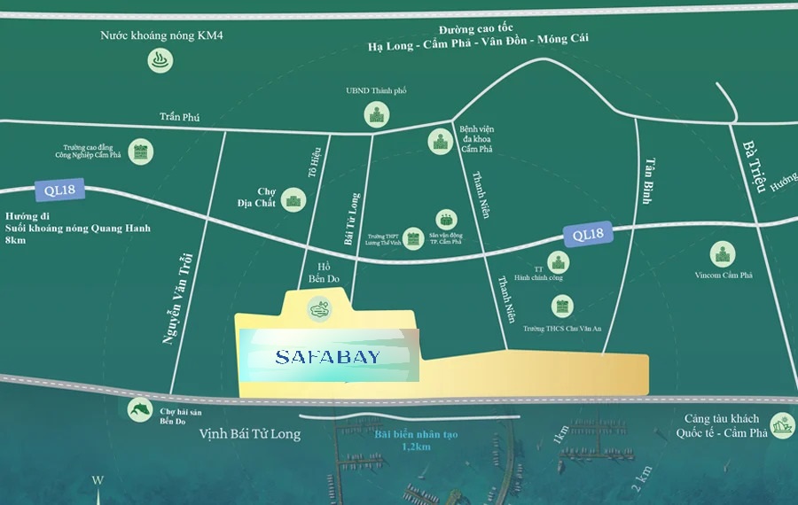 vị trí dự án safabay cẩm phả