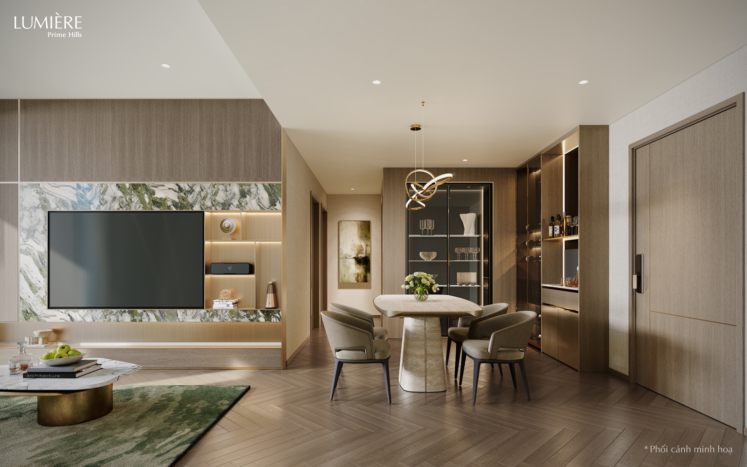 nội thất căn hộ lumiere prime hill cổ loa